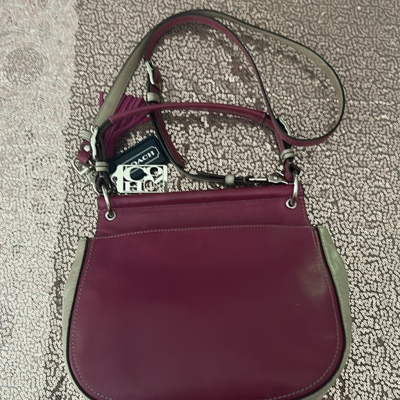 Coach Willis Purple Color Block Pink Leather 70th Anniversary Crossbody Purse - Picture 8 of 12